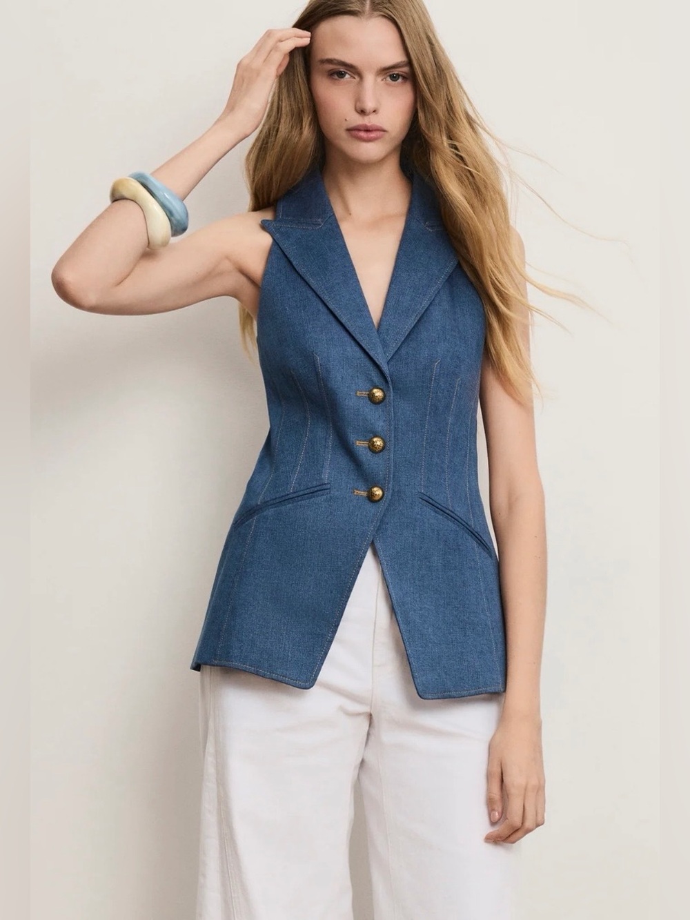 Veronica Beard Costa Denim Vest